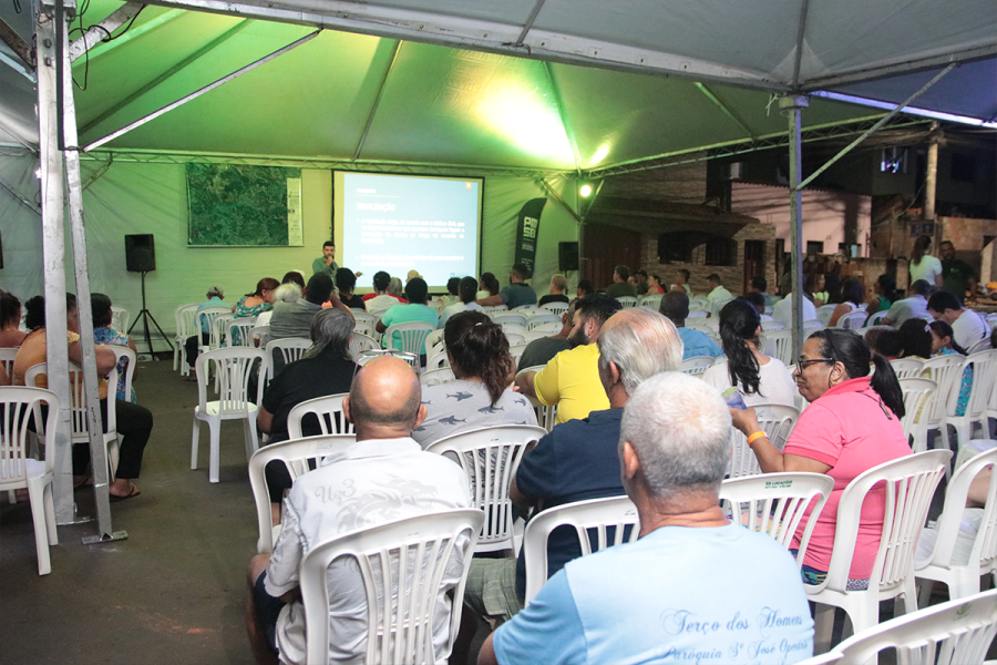 Comunidade participou da Reunião Pública Preparatória para o Simulado realizada no bairro Residencial em 2023. Foto: Carolina Lacerda